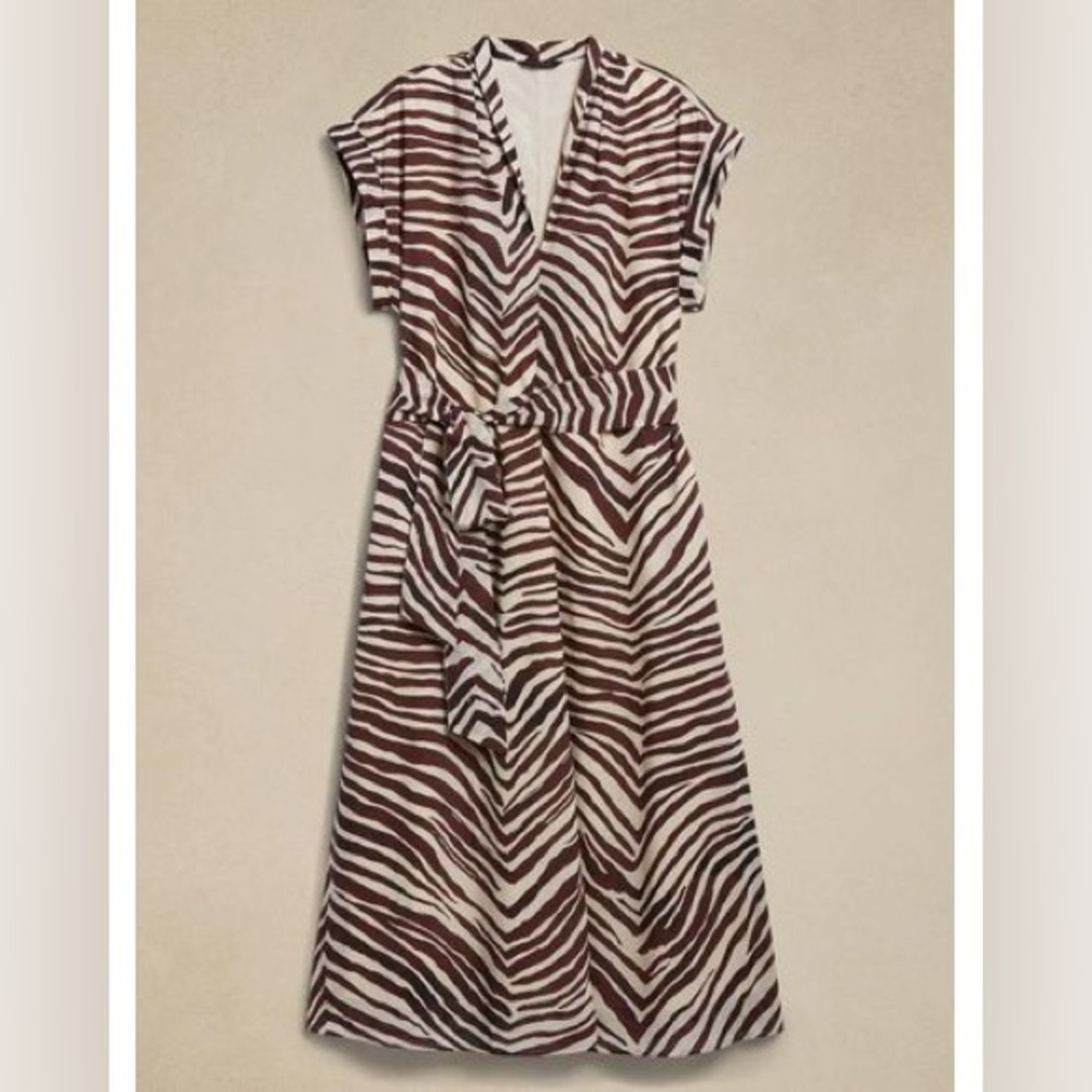 Banana Republic Factory Tie-waist Midi Shirtdress XS - Picture 3 of 5